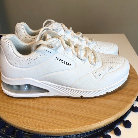 Skechers Womens Air Around You White Walking Shoes Size 7.5 Comfort Shoes - Picture 2 of 12